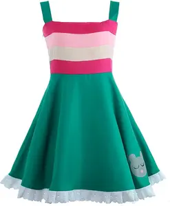 Princess Cosplay Star Butterfly Dress Mini Strap Dress Women Girls Halloween Costume