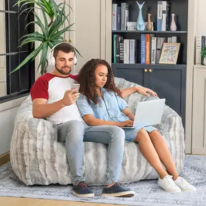 Lamerge Bean Bag Chair, 4ft Bean Bag Couch for Adults, Oversized Bean Bag Arm Chair with Memory Foam, Machine Washable Comfy Sofa Chair for Gaming Reading Relaxing