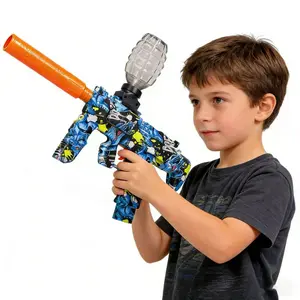 Electric gel ball launcher, high-speed automatic splashing ball launcher, suitable for outdoor activities, shooting games, birthdays and other occasions. Ideal gift for boys and girls.
