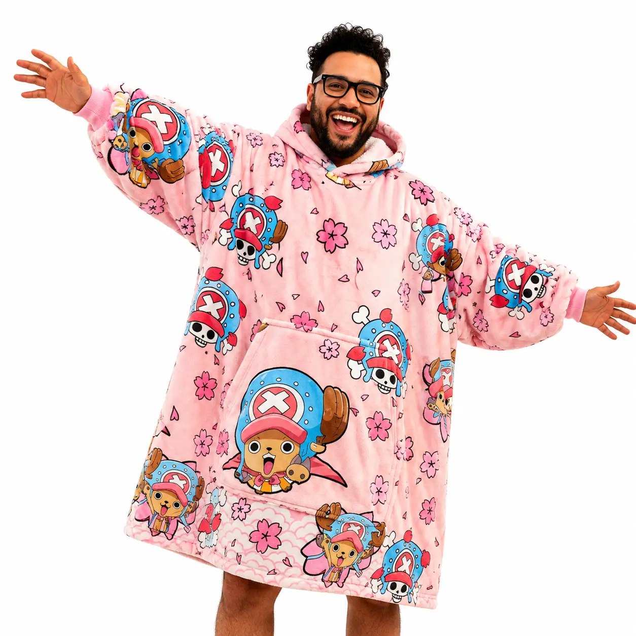 Pink Chopper Inspired Oversized Blanket Hoodie | Ultra Soft Wearable Fleece Hoodie Blanket