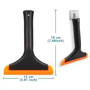 Super Flexible Silicone Squeegee Window Tint W 19cm x 15cm Black Handle Orange Blade for Professional & DIY Tinting Tasks