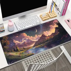 Starry Sky Landscape Pattern Mouse Pad, Rectangle Gaming Mouse Pad, Non-Slip Mouse Pad, Desk Keyboard Mouse Mat for Home Office Game Room, Office Desk Accessories