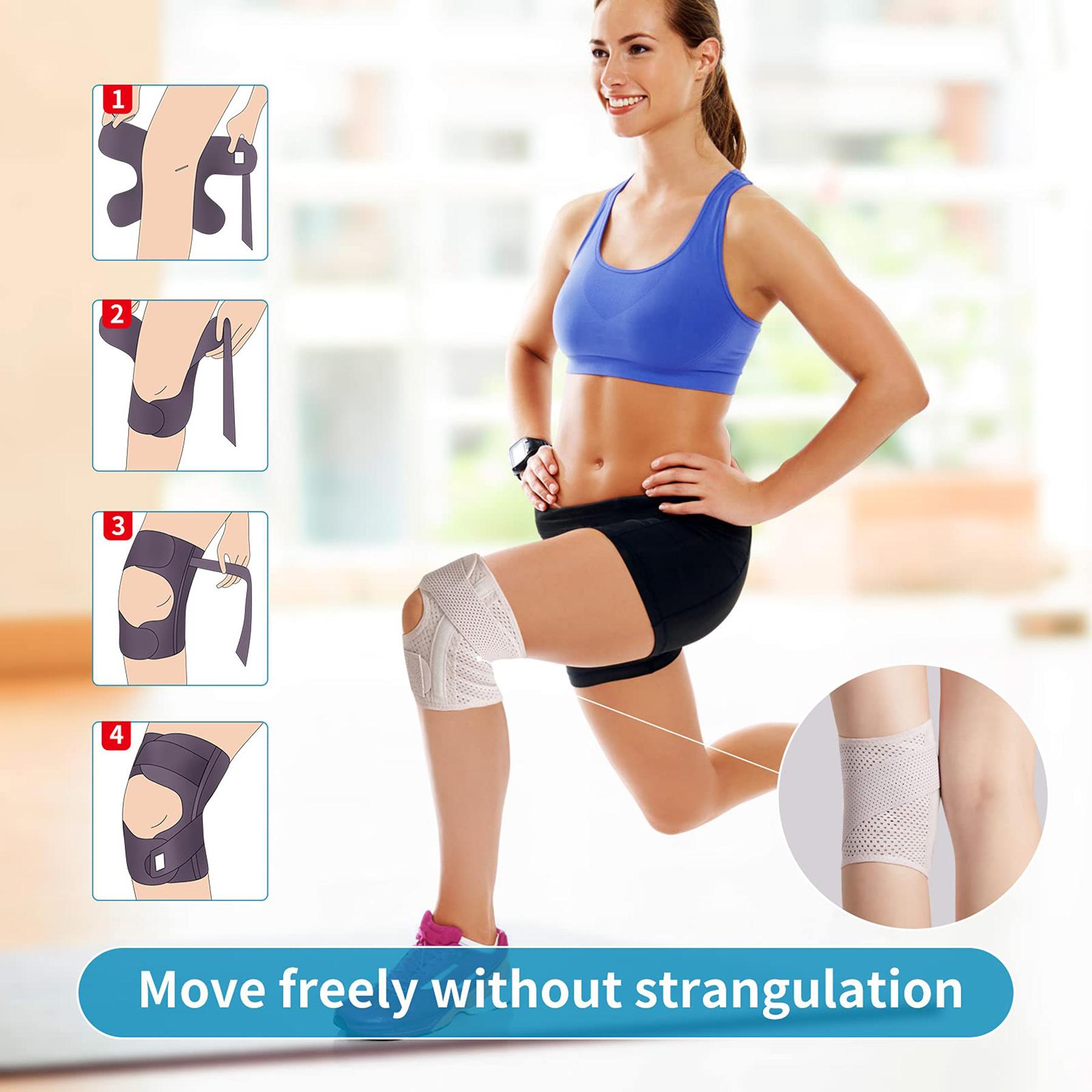 Sports protective gear for climbing and cycling, adjustable knee straps for patella and meniscus injuries, second-generation knee pads  Breathable Adjustable Knee Support Suitable for Men and Women with Sports Injuries