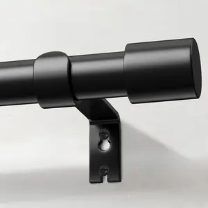 Rods for Windows 72 to 144, 1 Inch Black Rod, Curtains Rods Style for Bedroom/Living Room/, 32"-150"