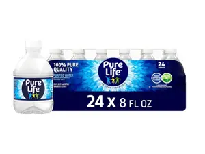 Pure Life Purified Water Bottles, 24 Pack - Still Bottled Water Enhanced with Minerals for a Crisp Taste, Plastic Bottles - 8 Fl Oz