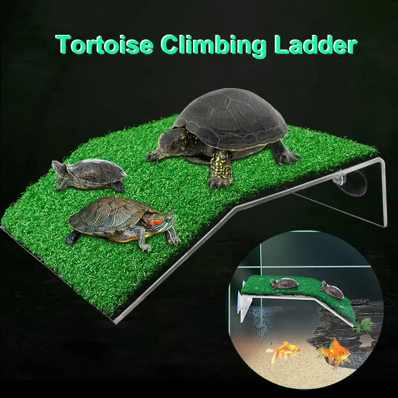 Turtle Basking Platform - Suction-Cup Dock and Ramp for Turtle Tanks and Reptile Terrariums