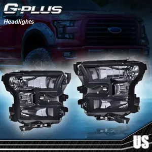 FIT FOR 2015 2016 2017 FORD F150 SMOKE LENS CLEAR CORNER HEADLIGHTS HEAD LAMPS