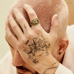 FindChic Sugar Skull Rings Stainless Steel Two Tone Biker Ring Jewelry Day of the Dead Memory Jewelry For Death For Women Men Girlfriend Boyfriend