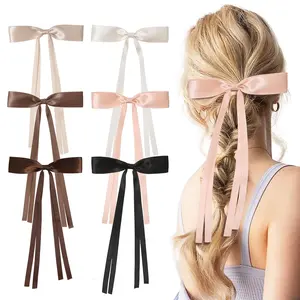 Hair Clip, 6PCS Bow Hair Clips for Women & Girls, Pink Series, Hair Clips for Thick Thin Hair, Bow Clips Long Hair Accessories