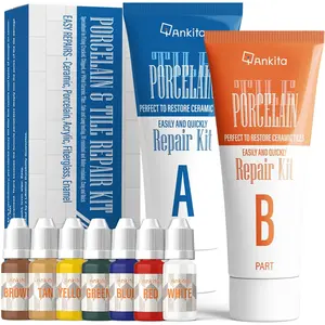 Ceramic Tile Repair Kit for Chips Cracks Holes, Color Match Porcelain Floor Tile Repair Filler with Super Strong Adhesion
