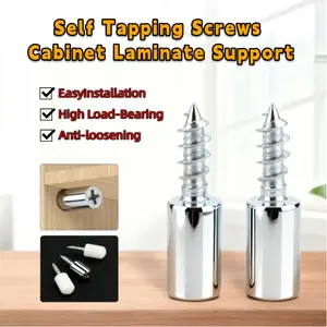 Upgrade Self-Tapping Screws Cabinet Laminate Support, Shelf Support Pegs with Non-Slip Sleeve, Support Cabinet Shelf Pins for Kitchen Furniture Bookcase Shelf Cabinet Closet Shelf Support