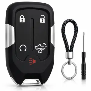 Smart Key Fob Cover Case for Silverado Sierra 1500 2500HD 3500HD 2019-2022, 5 Button Keyless Entry Remote Shell Replacement, No Chip