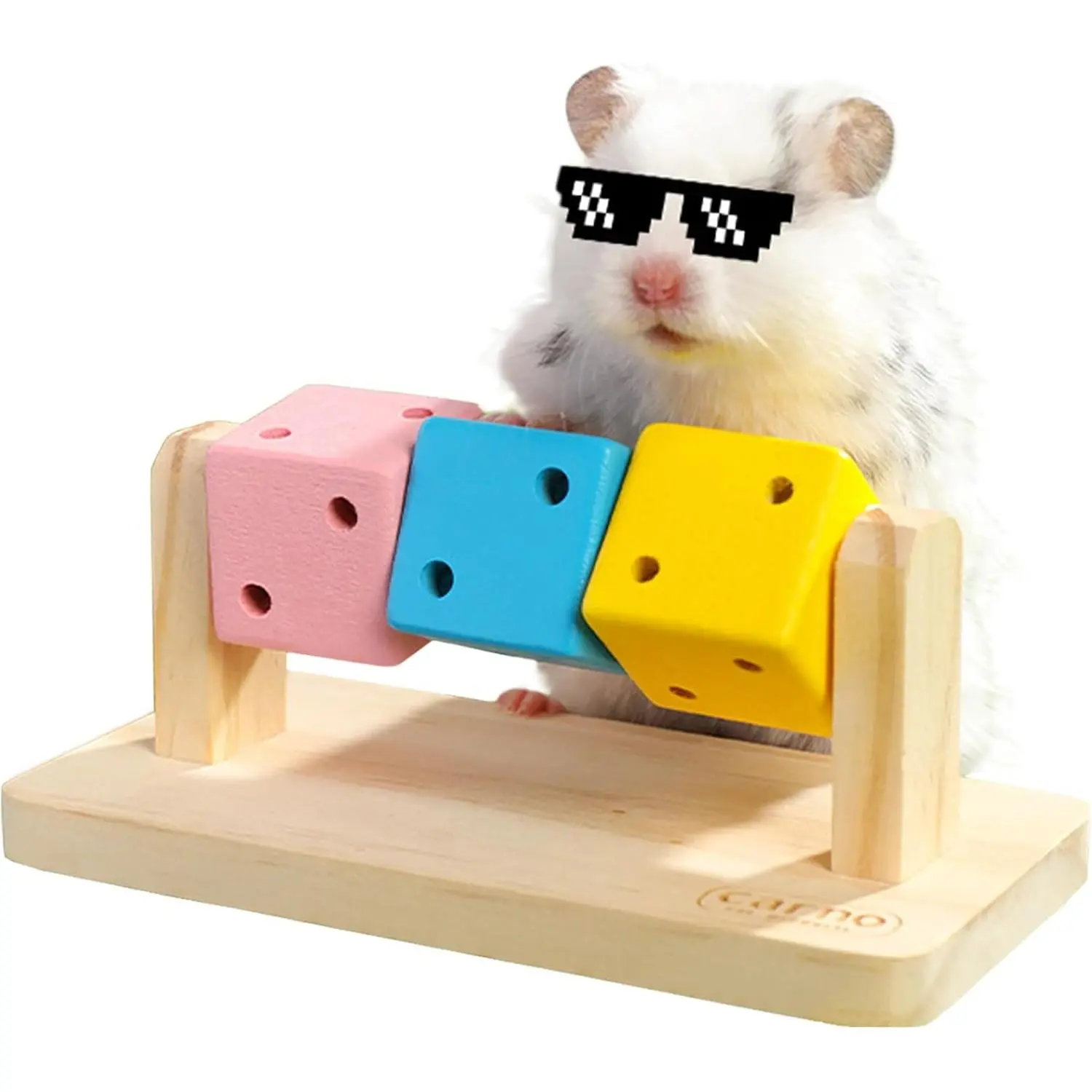 Hamster Enrichment Toys, Hamster Chew Toys, Wooden Small Animal Cage Accessories, for Syrian & Dwarf Hamsters, Gerbils, Rats