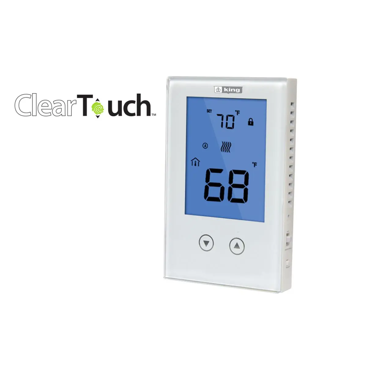 212 MAIN King Electric K322E Modern Digital Thermostat Control - 120/208/240V Double Pole Non-Programmable Line Voltage Thermostat, 15A Capacity Indoor Temperature Monitor