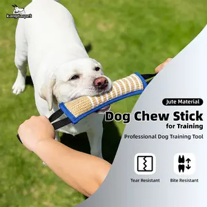 Jute Dog Tug Toy for Small Medium Dogs, Durable Chew Pillow & Bite Training Tool, Interactive Tug of War Puppy Teething Toy