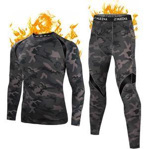 Muezna Men's Warmth-Preserving Jacket and Underwear Set - Underpants, Overalls, Long Pants - Base Layer Warmth-Resistant Fur Liner - Suitable for Cold Winter Sports and Casual Wearing  FallFreshness