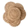 Woven Placemats Set of 4, 6, 8, 10, 12 | 13.8" Round Rattan & Wicker Placemats | Boho Farmhouse Placemats for Dining Table | Handmade Corn Husk Placemats | Natural Charger Plates for Wedding, Party & Everyday Dining
