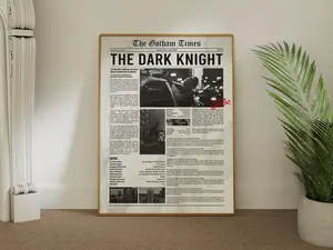 The Dark Knight Movie Poster No Framed, Minimalist Batman Wall Art, Retro Film Print, Superhero Movie Decor, Gift for DC Fans