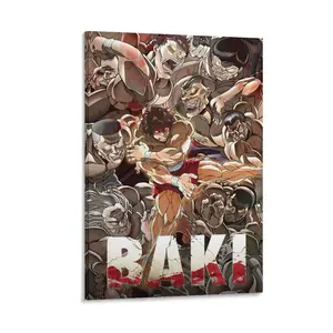 Canvas Prints Anime Posters Baki Hanma Poster, Trendy Wall Art for Boys Room, Stylish Canvas Paintings, Anime Decor for Bedroom & Living Room. Poster Canvas Wall Art For Bedroom Decor Bar Office Room Decor Gift