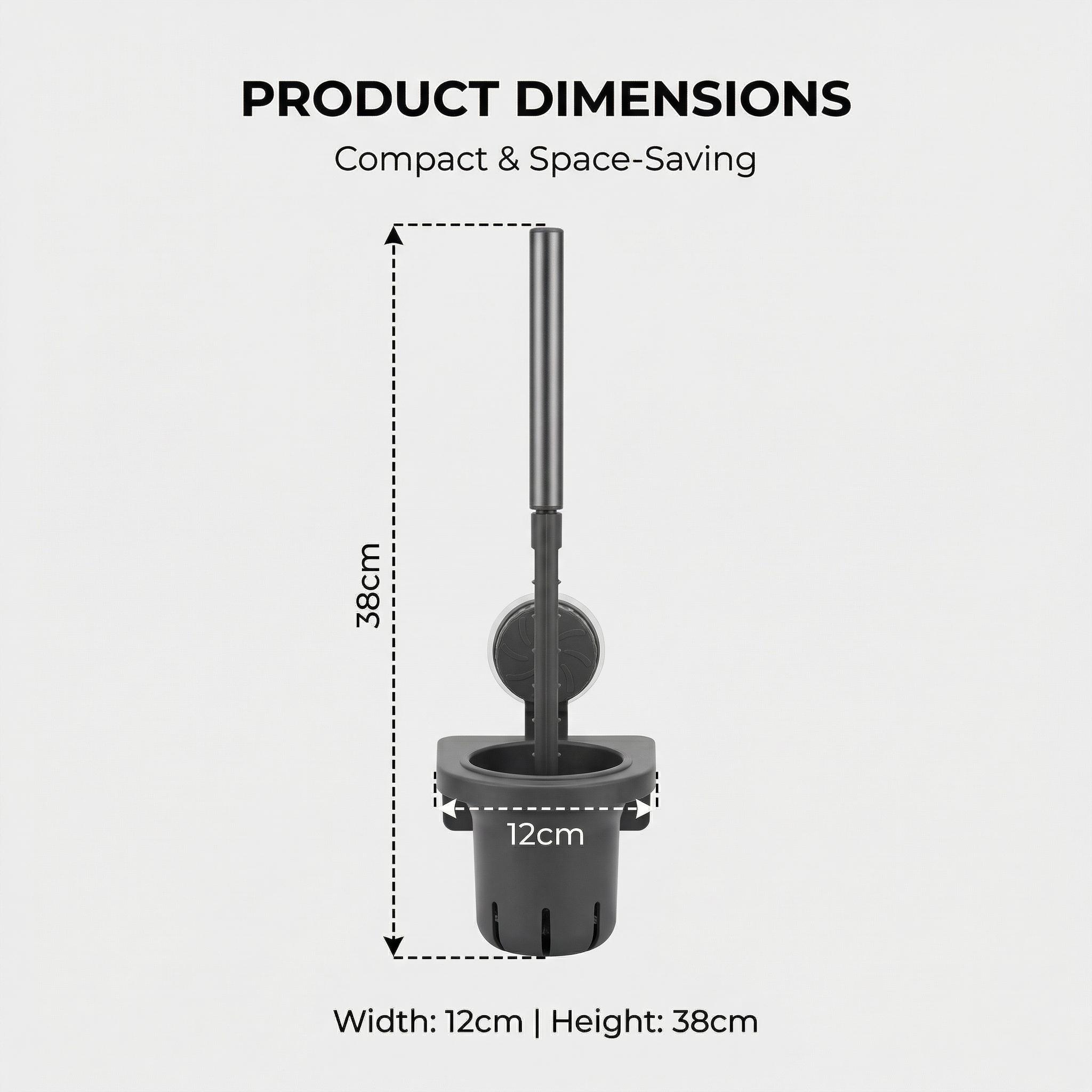 No-Drill ABS Toilet Brush with Holder, Wall-Mounted Suction Cup Toilet Scrubber, Rust-Proof, Drainable Odor-Free Bathroom Cleaning Tool