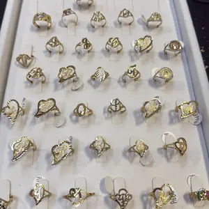 Letters Heart Rings Gold 10k