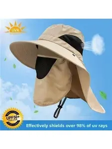 Outdoor Sunshade Sun Protection Fisherman Hat for Men Summer Wide Brim UV Protection Travel Hiking Fishing Hat Quick-Dry Breathable Design