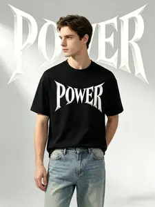 Power Gothic Font T-Shirt | Edgy Heavy Metal Style Graphic Tee | Bold Streetwear Top for Men Women