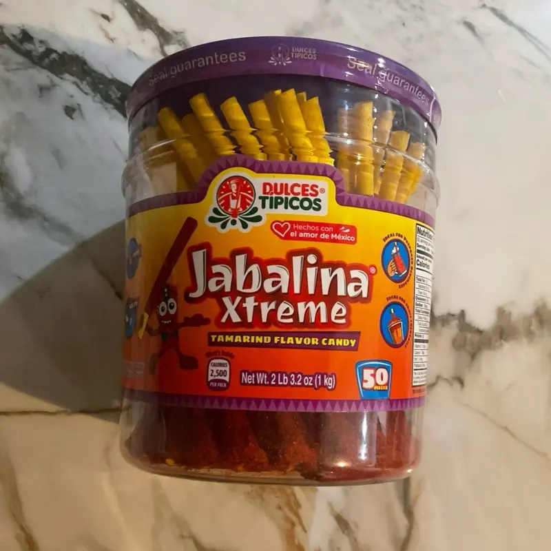 Jabalina xtreme tamarind flavor candy 50 pieces dulces tipicos