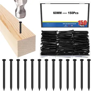 150 count 60mm Brick Steel Nails Kit, Black Carbon Steel Hardware Nails, Finishing Nails, Brad and Picture  Nails,  Nails, Cement Nails for Drywall and Pine