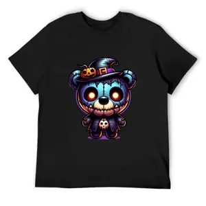 Scare Teddy Bears Print T-shirt Scary Funny Shirts Short Sleeve Graphic Tee Tops for Men