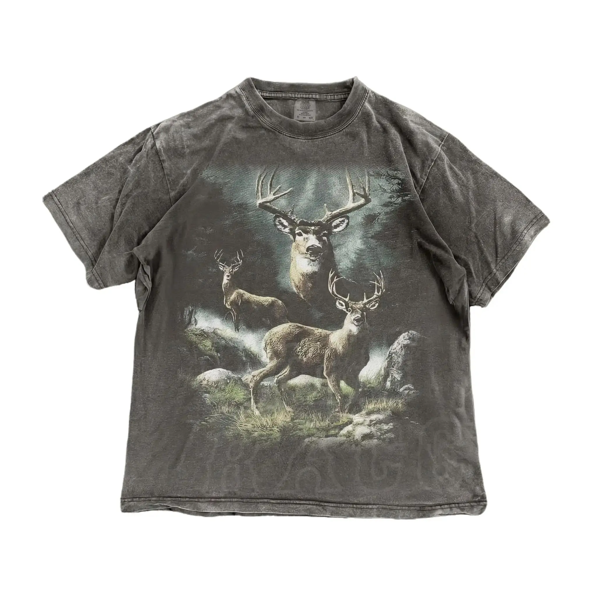 Women's Short-Sleeve Casual Wildlife Print Retro Deer T-Shirt - Vintage Hunting Graphic Top, Oversized Comfort Colors Shirt, Outdoorsman Gift, Shortsleeve, Tshirt