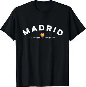 Madrid Spain Clothing Gifts and Souvenirs Madrid Spain Casual Short Sleeve Cotton T-Shirt