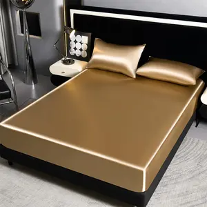 Luxurious Satin Bed Sheet Pillowcase Set, King/queen Size, Breathable Anti-Wrinkle, Multiple Colors Available, Ideal for Master Bedroom & Guest Room