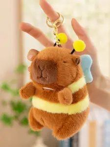 Cute Plush Bee Otter Wings Vibrating Keychain, Adorable Otter Figurine Pendant Gift, Perfect for Bags and Cars, Pet Lovers' Ideal Present, Fuzzy Keychain, Keychain Kawaii