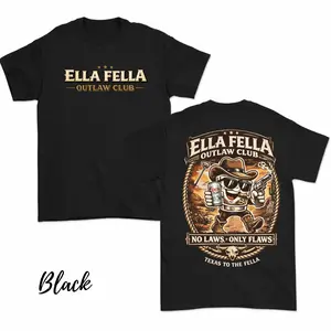 [Flash Sale Up To 50%] Ella Fella Outlaw Club T-shirt/ Sweatshirt/ Hoodie – Cowboy Beer Graphic, Western Texas Style Streetwear, Funny Drinking Hoodie for Men Women