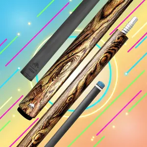 Rhino RETRO Bocote Wrapless Pool Cue with Carbon Fiber Shaft, Time Crystal 12.5mm Tip, Carbon Composite Butt, 3/8-8 Stainless Joint, Weight Adjustable