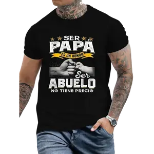 Funny Grandpa Shirt, Gift For Grandfather, Ser Papa Es Un Honor Ser Abuelo No Tiene Precio Spanish T-Shirt Menswear Casual Cotton Top Classic Fabric Black Graphic