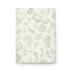 Washed Hardcover Journal – Botanical Print Lined Notebook with Perforated Pages