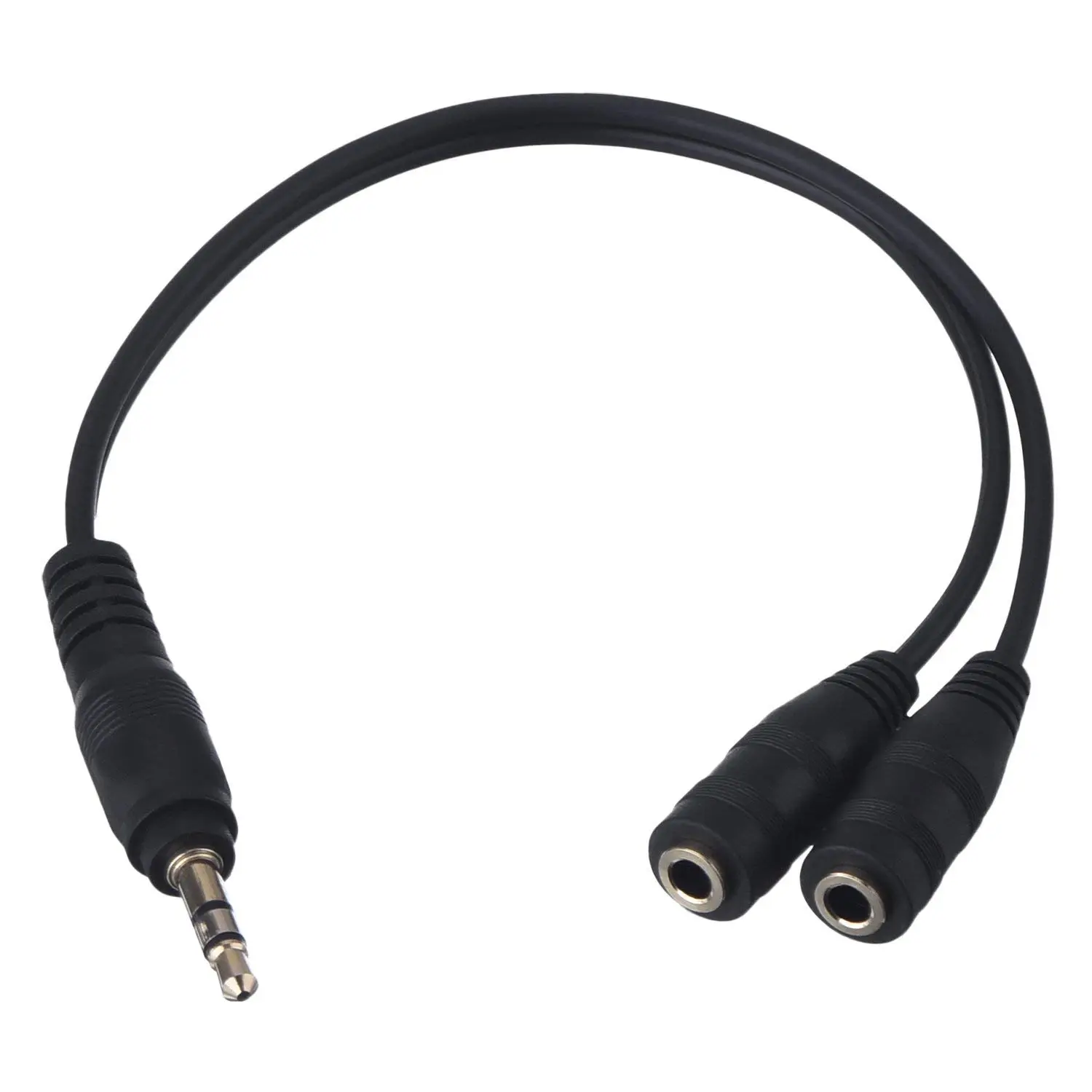3.5mm AUX Audio Mic Splitter 1 Male to 2 Female Gold Plated Headphone Cable Cord