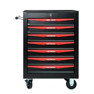 Artman 5 Drawers Workshop Tool Trolley with Wheels Lockable Heavy Duty Steel Organizer Ball Bearing Slides Garage Storage Cabinet