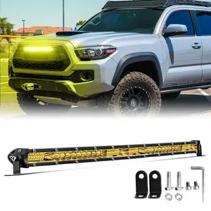 Led Light Bar 20 Inch Yellow Ultra Slim Off Road Working Light Flood Spot Combo Driving Boat Light for SUV UTV ATV Trucks