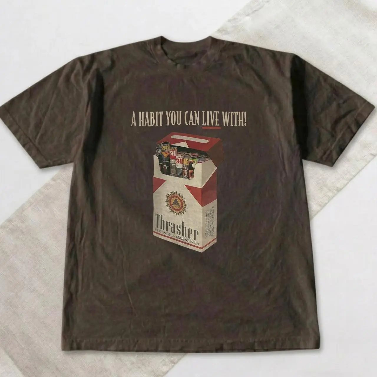 Thrasher Marlboro brown Gildan cotton t-shirt, Gildan G5000 Heavy Cotton t-shirt