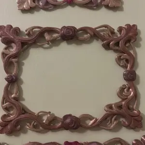 Blush Rose Vine Ornate Frame – Hand Painted Cottagecore Wall Decor
