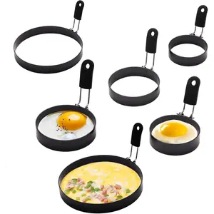6 Pack Eggs Ring,3 Size Cooker Rings For Frying Shaping Cooking Eggs,Pancake Ring Molds Kitchen Gadgets Omelette Cooking Rings (6Pack)