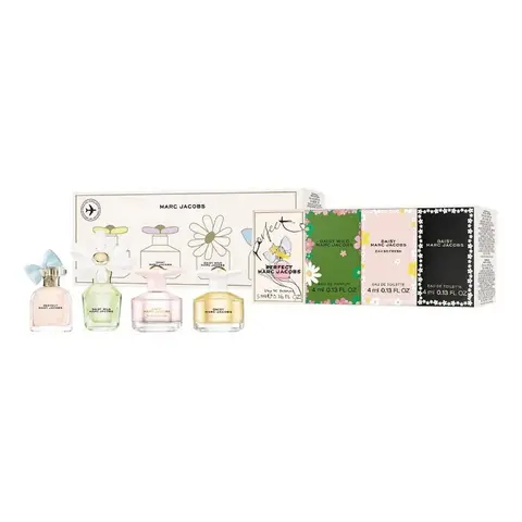 Marc Jacobs Variety 4 Pc Mini Perfume Set for Women Includes Daisy Wild & Eau So Fresh Fragrances