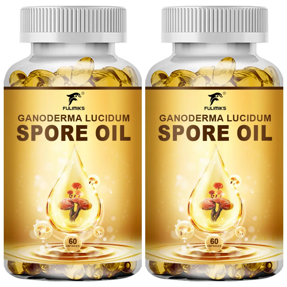 FULIMKS Ganoderma Spore Oil Capsules – Immune Support, Energy Boost, Stress Relief, Antioxidant & Inflammation Support with Adaptogens & CoQ10 - Easy-to-Swallow Softgels, 2 Bottles