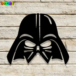 1pc Avant-Garde Darth Vader Helmet Metal Wall Art, Avant-Garde Darth Vader Helmet Statue Mural, Iron Craft, Perfect for Living Room, Lounge, Outdoor Space Decor, Silhouette wall decor, Artistic Metalwork, Halloween Decor, Ideal Gift for Trend Seekers