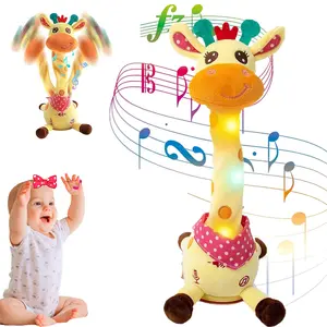 Dancing Giraffe Toy Talking Giraffe Toy Stuffed Plush Cute Interactive Talking Giraffe Birthday Xmas Gift For Girls Boys Kids Musical Toys Singing Children'S Song Repeats What You Say
