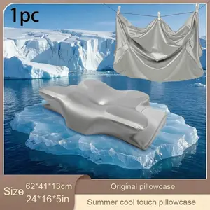 Lace-shaped butterfly-shaped neck pillow cover, summer cooling pillow cover, 60*40 size pillow cover, suitable for women as a cooling pillow cover, equipped with a zipper design / visible, suitable as an Easter gift