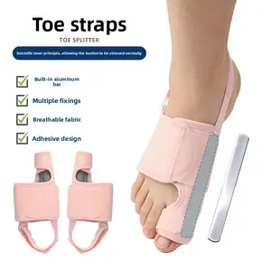 Toe Splitter - Thumb Valgus Brace with Big Foot Bone Overlap Velcro Fixation Day & Night Corrective Protective Gear Healthcare Support Pink 1 Pair Tool